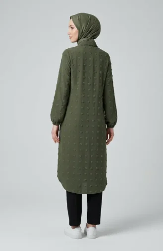 سترة طويلة بأزرار كاملة الطول 0267-01 كاكي 0267-01