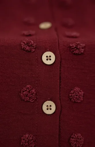Full-Length Buttoned Long Tunic 0267-02 Burgundy 0267-02