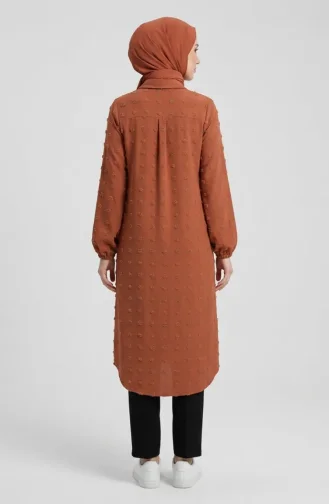 تونيك طويل بأزرار كاملة الطول 0267-03 تيراكوتا 0267-03