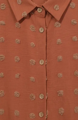 تونيك طويل بأزرار كاملة الطول 0267-03 تيراكوتا 0267-03