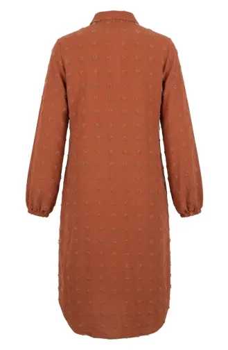 تونيك طويل بأزرار كاملة الطول 0267-03 تيراكوتا 0267-03