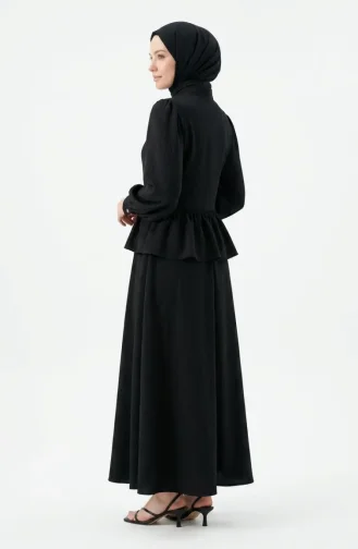 Gathered Lace-Up Tunic And Skirt Two-Piece Set 2254-03 Black 2254-03