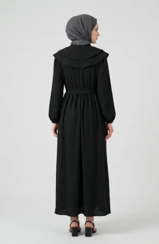 Kleid Mit Peter-Pan-Kragen Und Gürtel 2252-04 Schwarz 2252-04