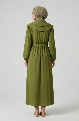 Peter Pan Collar Belted Dress 2252-05 Pistachio Green 2252-05