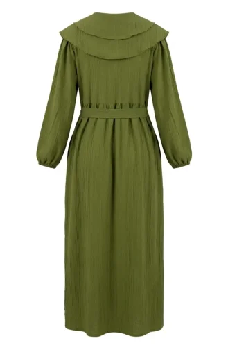 Peter Pan Collar Belted Dress 2252-05 Pistachio Green 2252-05
