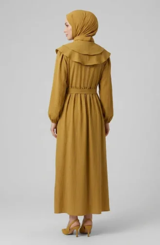 Kleid Mit Peter-Pan-Kragen Und Gürtel 2252-06 Olivgrün 2252-06