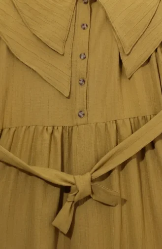 Kleid Mit Peter-Pan-Kragen Und Gürtel 2252-06 Olivgrün 2252-06