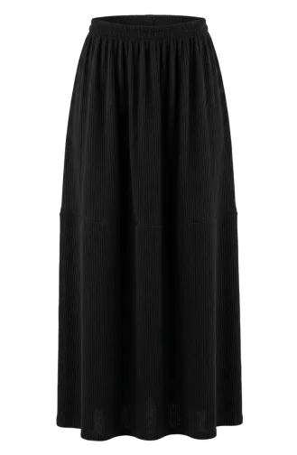 Jupe En Crêpe Avec Taille élastiquée 2257-01 Noire 2257-01