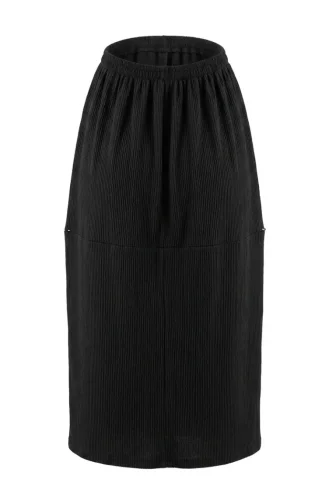 Jupe En Crêpe Avec Taille élastiquée 2257-01 Noire 2257-01