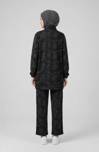 Half-Zip Twist Tunic And Trousers Two-Piece Set 0269-01 Smoke Grey 0269-01