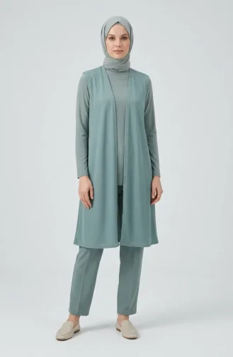 Plus Size Solid Color Simple Thin Mother`s Vest 8770-03 Green 8770-03
