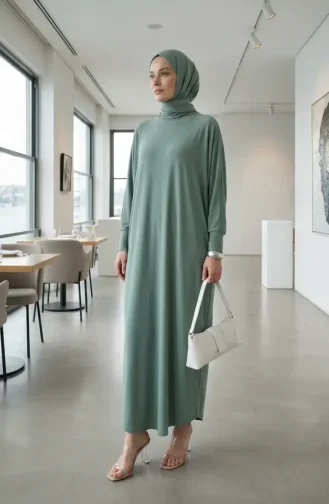 Robe Ample à Manches Chauve-souris 2000-29 Vert Clair 2000-29