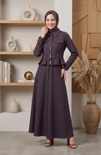 Ensemble Deux Pièces à Boutons-pression Et Lacets 0501-01 Prune 0501-01