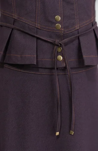Ensemble Deux Pièces à Boutons-pression Et Lacets 0501-01 Prune 0501-01