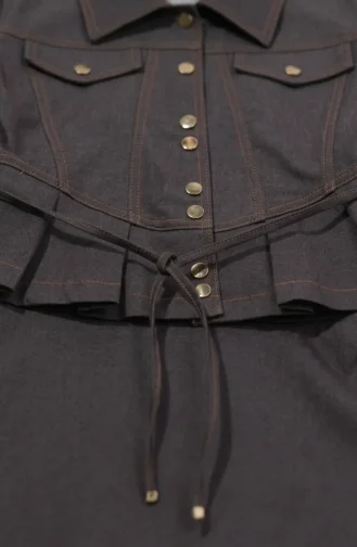 Ensemble Deux Pièces à Boutons-pression Et Lacets 0501-02 Marron 0501-02