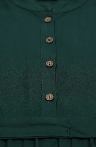 Viskosekleid Mit Stehkragen Und Gürtel 4077-03 Smaragdgrün 4077-03