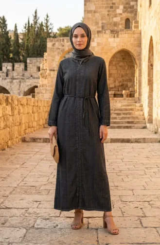Kleid Aus Authentischem Şile-Stoff 6160-01 Grau 6160-01