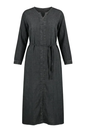 Kleid Aus Authentischem Şile-Stoff 6160-01 Grau 6160-01