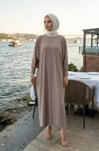 Robe Ample à Manches Chauve-souris 2000-30 Beige Clair 2000-30