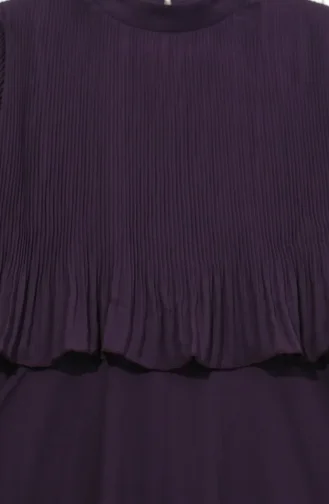 Robe De Soirée Plissée Grande Taille 0170-12 Violet 0170-12