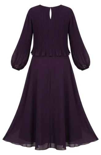 Robe De Soirée Plissée Grande Taille 0170-12 Violet 0170-12