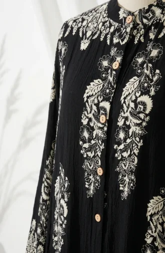 Robe Boutonnée En Viscose 0275-01 Noire 0275-01