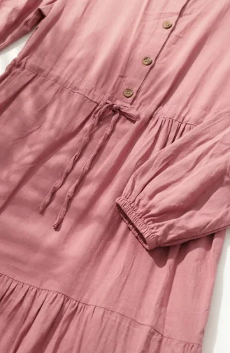 Robe Demi-boutonnée En Viscose 0085-20 Rose 0085-20