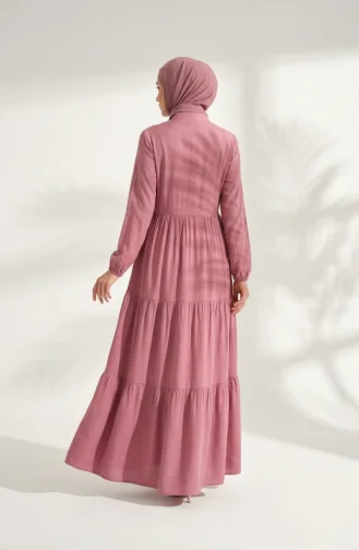 Robe Demi-boutonnée En Viscose 0085-20 Rose 0085-20