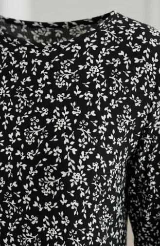 Crinkle Fabric Patterned Tunic 0504-01 Black 0504-01