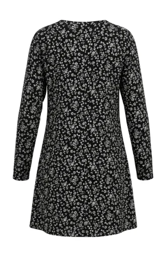 Crinkle Fabric Patterned Tunic 0504-01 Black 0504-01