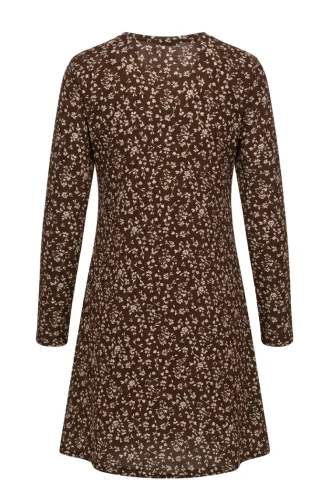 Crinkle Fabric Patterned Tunic 0504-02 Brown 0504-02