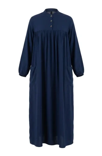 Aerobin Fabric Relaxed Fit Pocket Dress 0278-04 Indigo 0278-04
