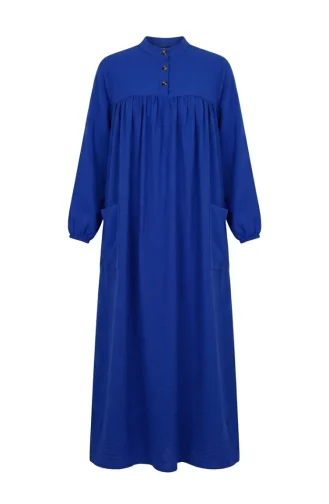 Aerobin Fabric Relaxed Fit Pocket Dress 0278-06 Navy Blue 0278-06