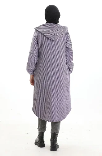 Hooded Button-Down Cashmere Coat 0201-07 Lilac 0201-07