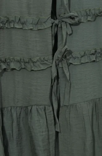 Modal Fabric Ruffled Lace-Up Two-Piece Set 2270-03 Khaki 2270-03
