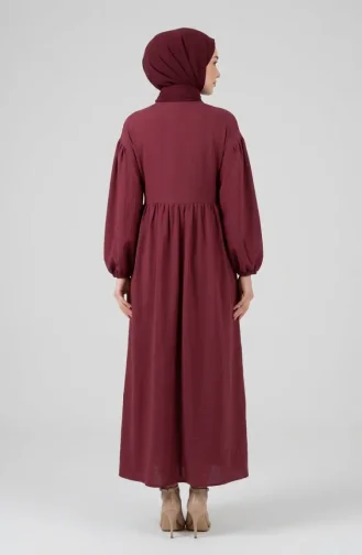 Muslin Fabric Hijab Dress With Bow Detail 2272-01 Rose Pink 2272-01