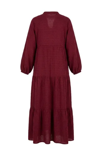 Robe à Boutons Texturés En Relief 2255-03 Rose 2255-03