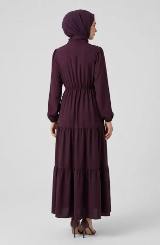 Robe à Demi-boutonnage Et Taille élastiquée 0276-02 Prune 0276-02