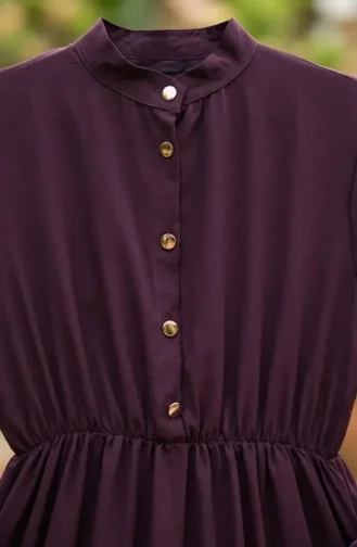 Robe à Demi-boutonnage Et Taille élastiquée 0276-02 Prune 0276-02