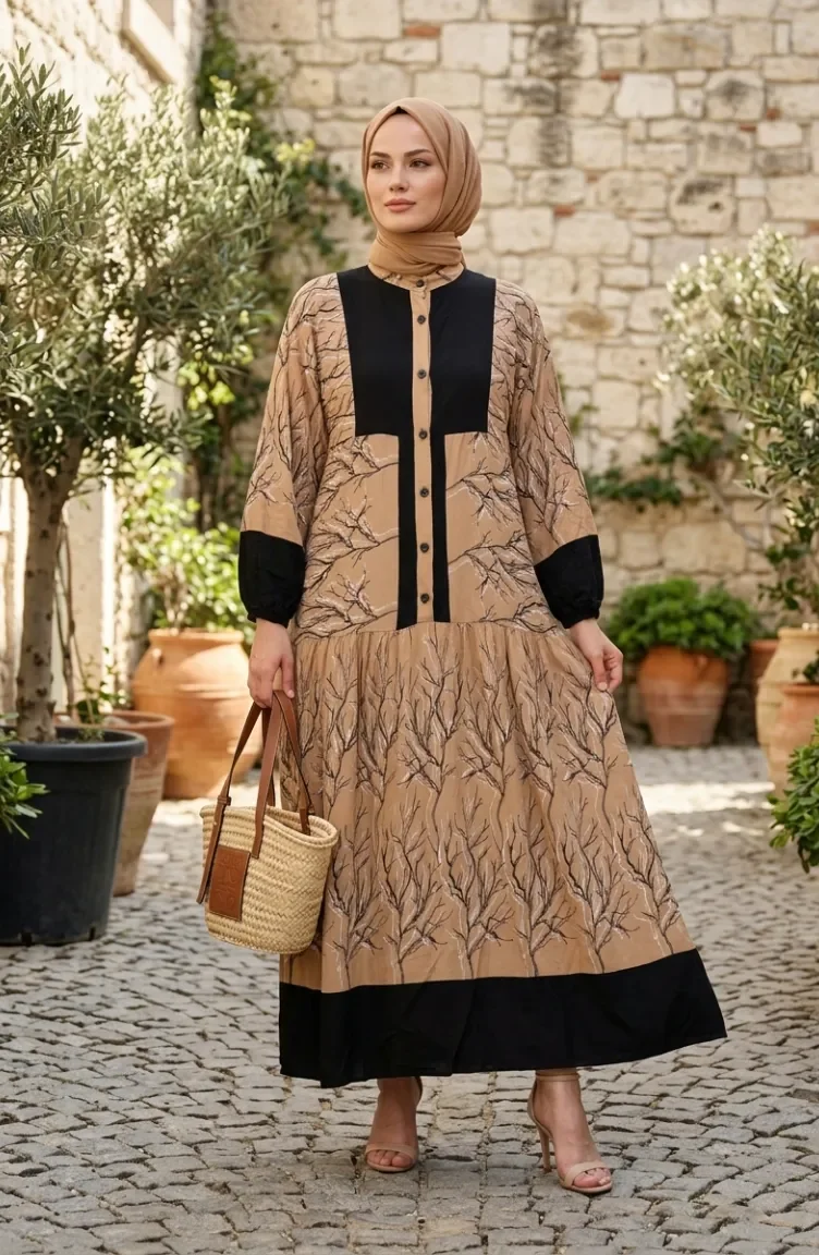 slim fit dress slacks Geo Print Casual Sporty Jilbab, Abaya, Islamic Fashion Clothing XXL / 52 / Green main image 0