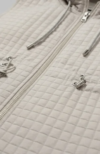 Steppweste Mit Reißverschlusstaschen 12032-04 Beige 12032-04