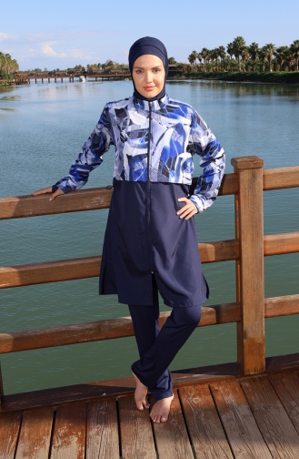 Ocean Wave Zip-Up 3-teiliger Badeanzug Marineblau Modell 26977-01 26977-01