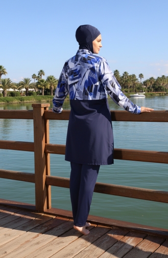 Ocean Wave Zip-Up 3-teiliger Badeanzug Marineblau Modell 26977-01 26977-01