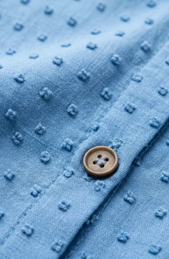 Robe à Volants à Taille Nouée Et Demi-boutonnée 2273-02 Indigo 2273-02