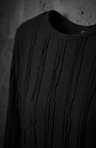 Ruffle Detail Tunic 0507-04 Black 0507-04