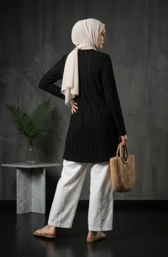 Ruffle Detail Tunic 0507-04 Black 0507-04
