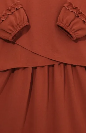 Ruffled Blouse And Skirt Two-Piece Set 0279-02 Terracotta 0279-02