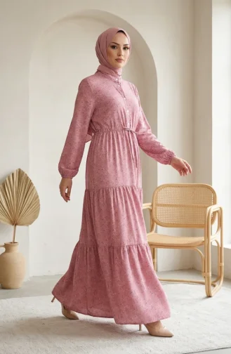 Lagenkleid Mit Blumenmuster 0291-01 Puderrosa 0291-01