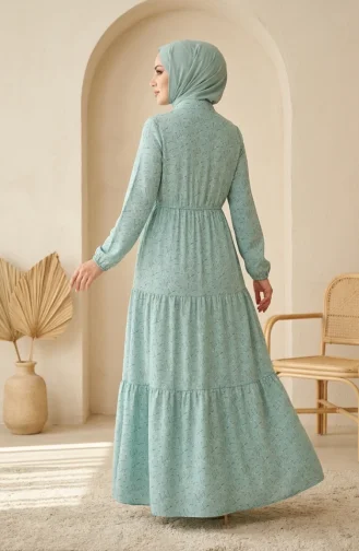 Lagenkleid Mit Blumenmuster 0291-03 Hellgrün 0291-03