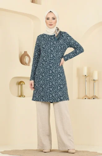 Crinkle Fabric Patterned Tunic 0504-04 Petrol 0504-04